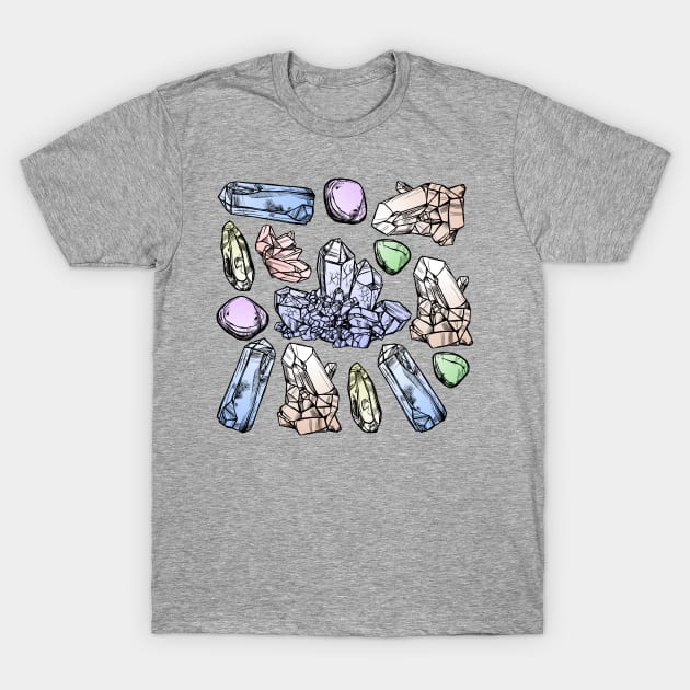 Pastel Crystals T-Shirt by Lil-Bit-Batty